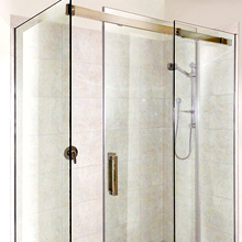 Semi frameless sliding shower screen.